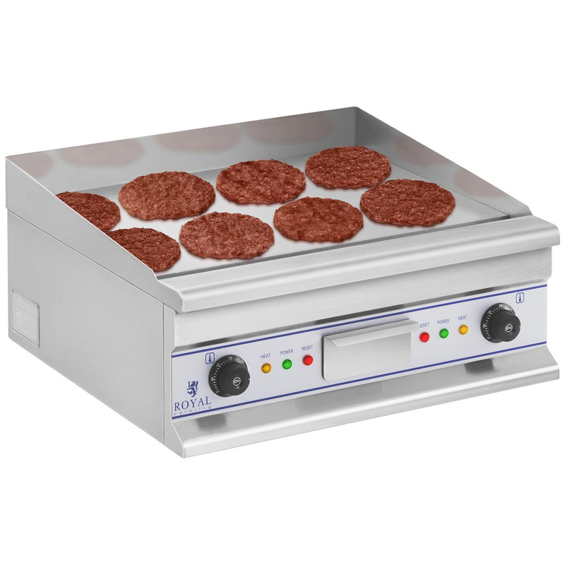 Sklandžiai grotelių plokštelė elektrinė grilis kepimui 60cm 400V Royal Catering RCG 60S