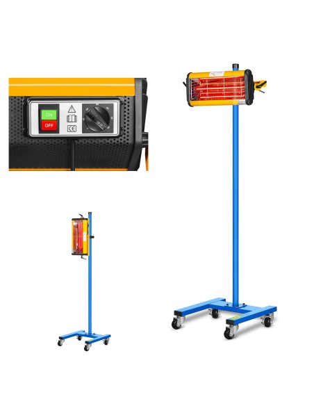 Dažų infraraudonųjų spindulių šilumos radiatorius dažams džiovinti ant stovo 1100W IR-DRYER1000