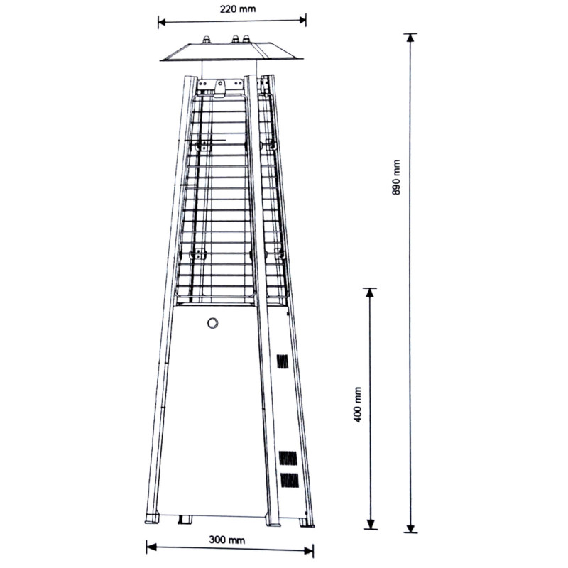 Dujinės lempos dujinis stalo šildytuvas PYRAMID MINI dujinis
