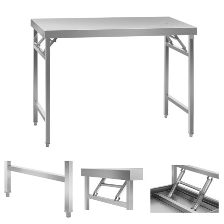 Sulankstomas nerūdijančio plieno darbo stalas 120 x 60 cm iki 120 kg Royal Catering RCAT-120K Sulankstomas nerūdijančio plieno darbo stalas 120 x 60 cm iki 120 kg Royal Catering RCAT-120K
