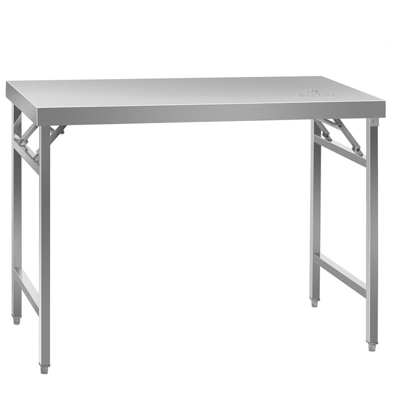 Sulankstomas nerūdijančio plieno darbo stalas 120 x 60 cm iki 120 kg Royal Catering RCAT-120K