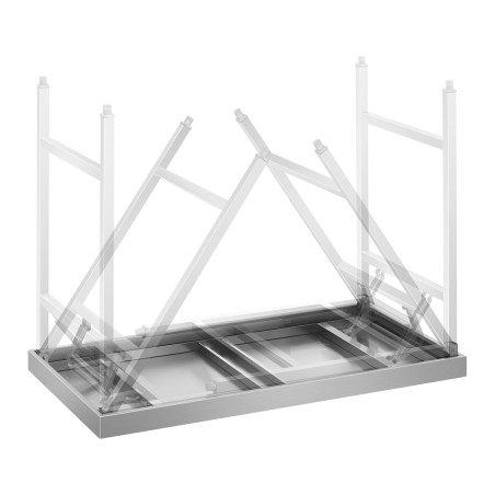 Sulankstomas nerūdijančio plieno darbo stalas 120 x 60 cm iki 120 kg Royal Catering RCAT-120K Sulankstomas nerūdijančio plieno darbo stalas 120 x 60 cm iki 120 kg Royal Catering RCAT-120K