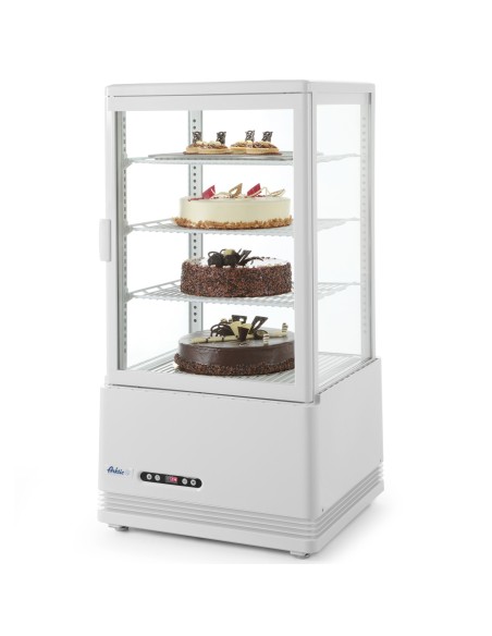 Reguliuojamas stiklinis šaldytuvas vitrina 68L 3 lentynos balta ARKTIC Hendi 233634