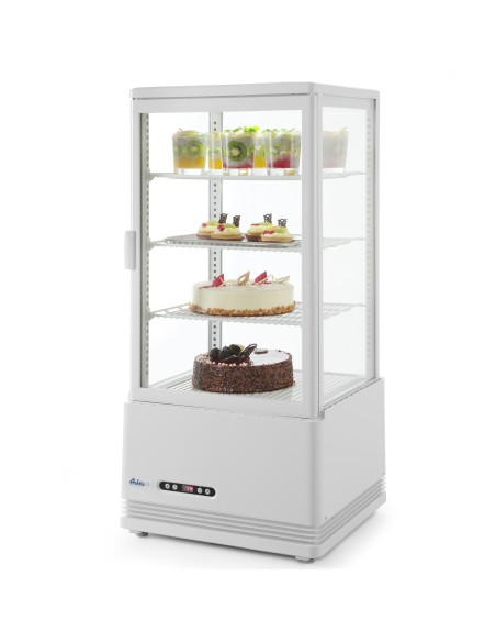 Reguliuojamas stiklinis šaldytuvas vitrina 78L 3 lentynos balta ARKTIC Hendi 233641