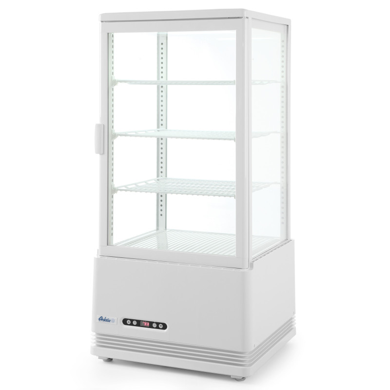 Reguliuojamas stiklinis šaldytuvas vitrina 78L 3 lentynos balta ARKTIC Hendi 233641