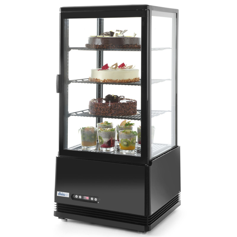 Šaldytuvo stiklinė vitrina 78L 3 lentynos juoda ARKTIC Hendi 233658