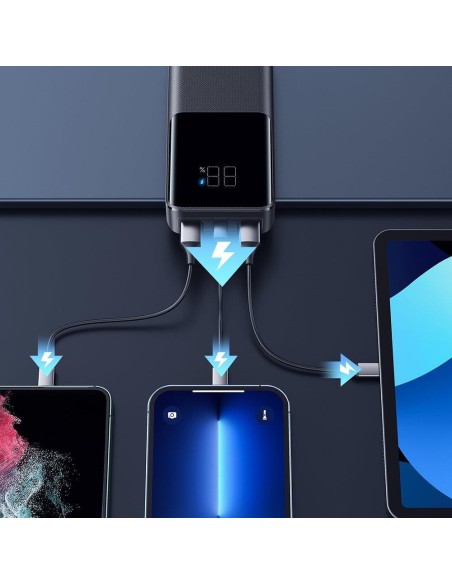 Powerbank 20000mAh 15W kabelis USB-C laidas juodas