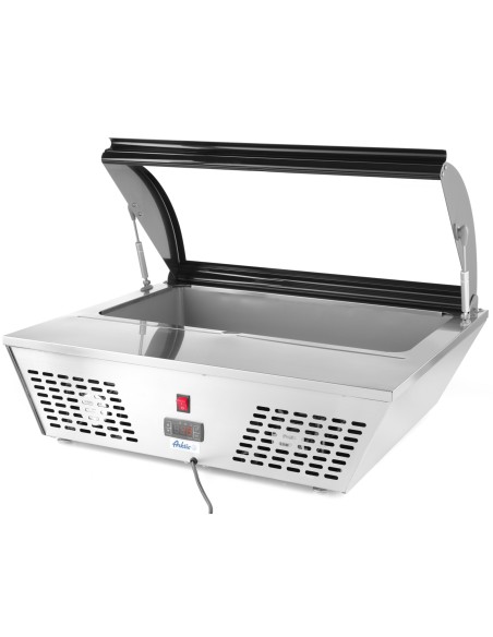 Salotų šaldymo vitrina su pakeliamu dangčiu 8x GN 1/6 67L Hendi 233672