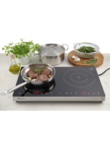 Indukcinė viryklė su jutikliniu skydeliu 2 šildymo zonos 3500W Hendi 239285 Indukcinė viryklė su jutikliniu skydeliu 2 šildymo zonos 3500W Hendi 239285