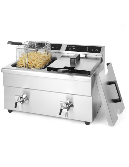 Dviguba indukcinė gruzdintuvė su čiaupu KITCHEN LINE 2x 8 L Hendi 215029 Dviguba indukcinė gruzdintuvė su čiaupu KITCHEN LINE 2x 8 L Hendi 215029