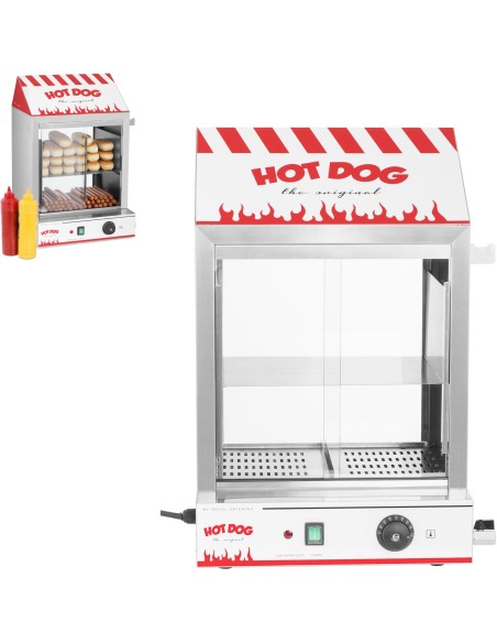 Šildytuvo vitrina 200 dešrainių, dešrelių, 50 bandelių 2000W Royal Catering RCHW 2000 Šildytuvo vitrina 200 dešrainių, dešrelių, 50 bandelių 2000W Royal Catering RCHW 2000