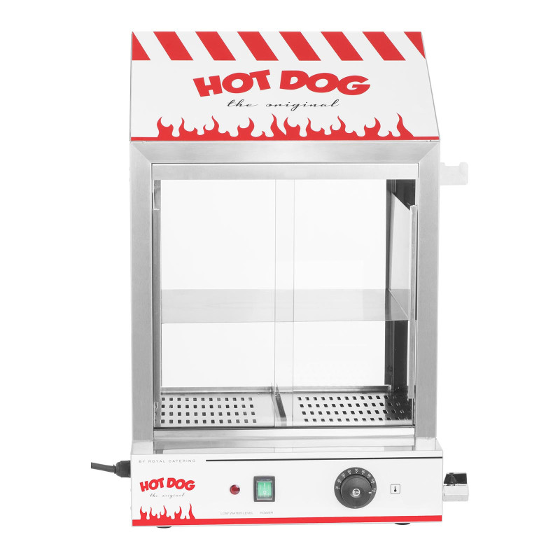 Šildytuvo vitrina 200 dešrainių, dešrelių, 50 bandelių 2000W Royal Catering RCHW 2000