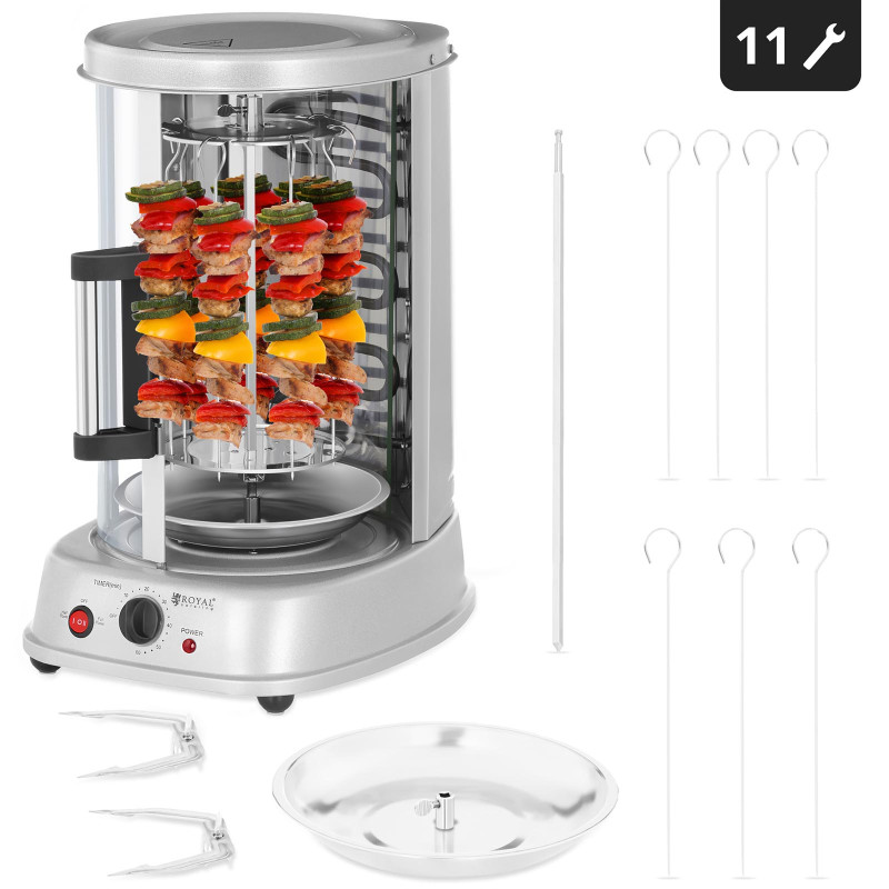 MINI skrudintuvas kebabų grilis daržovių giroskopas vertikalus 3in1 1500W Royal Catering RCGV-1400