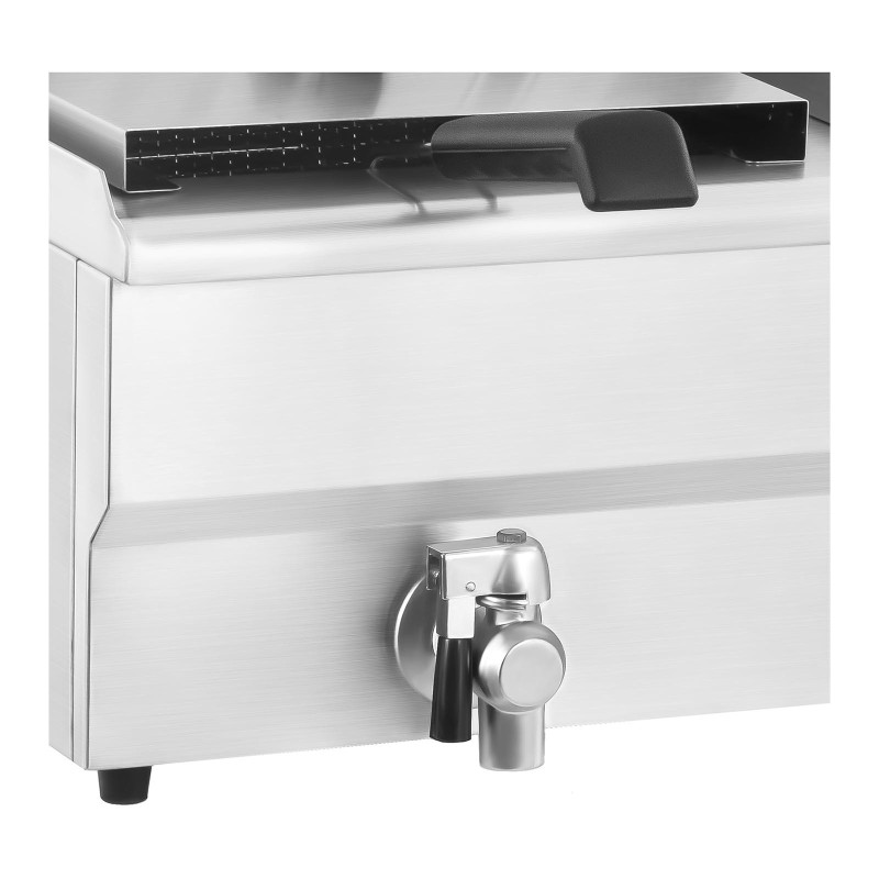 Dviejų kamerų gastronominė gruzdintuvė su čiaupais 230V 2x16L