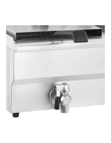 Dviejų kamerų gastronominė gruzdintuvė su čiaupais 230V 2x16L Dviejų kamerų gastronominė gruzdintuvė su čiaupais 230V 2x16L