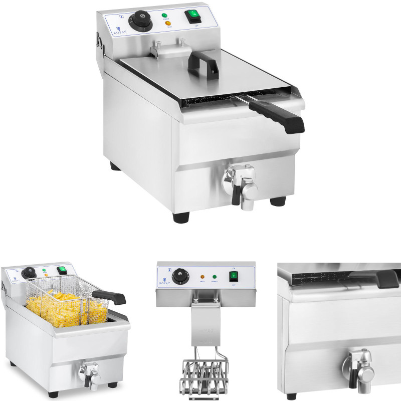 Fryer Profesionali gastronominė gruzdintuvė su čiaupu 230V 10L