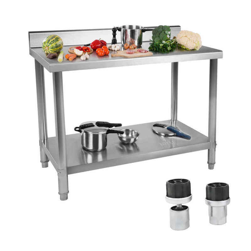 Stalas su gastronominiu stalviršiu su nerūdijančio plieno apvadu 120x60cm Stalas su gastronominiu stalviršiu su nerūdijančio plieno apvadu 120x60cm