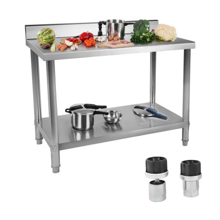 Sieninis gastronominis stalviršis su ratlankiu Nerūdijantis plienas 100x70cm Sieninis gastronominis stalviršis su ratlankiu Nerūdijantis plienas 100x70cm