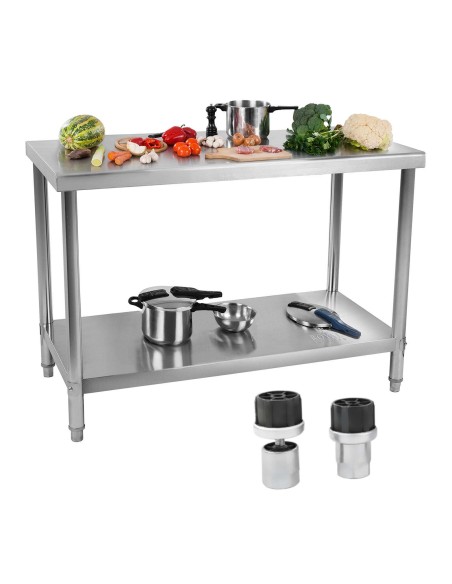 Nerūdijančio plieno gastronominis stalviršis su lentyna 100x70cm Nerūdijančio plieno gastronominis stalviršis su lentyna 100x70cm