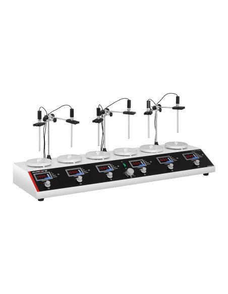 Laboratorinė magnetinė maišyklė 99C laikmatis 6 stotys + maišyklės Laboratorinė magnetinė maišyklė 99C laikmatis 6 stotys + maišyklės
