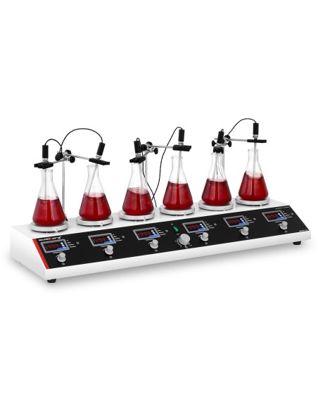Laboratorinė magnetinė maišyklė 99C laikmatis 6 stotys + maišyklės Laboratorinė magnetinė maišyklė 99C laikmatis 6 stotys + maišyklės