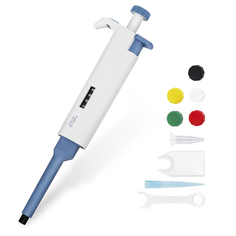 Laboratorinė vieno kanalo mikropipetė 100-1000 µl + 100 antgalių Laboratorinė vieno kanalo mikropipetė 100-1000 µl + 100 antgalių