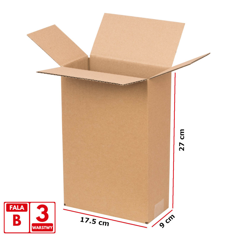 Kartoninė dėžutė FEFCO 0203 3 sluoksnių dvigubi atvartai 175x90x270mm 10vnt.