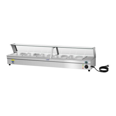 Bain marie vandens šildytuvas su čiaupu ir stikliniu dangteliu 2200W 30L + 5x GN1/2 talpa Bain marie vandens šildytuvas su čiaupu ir stikliniu dangteliu 2200W 30L + 5x GN1/2 talpa