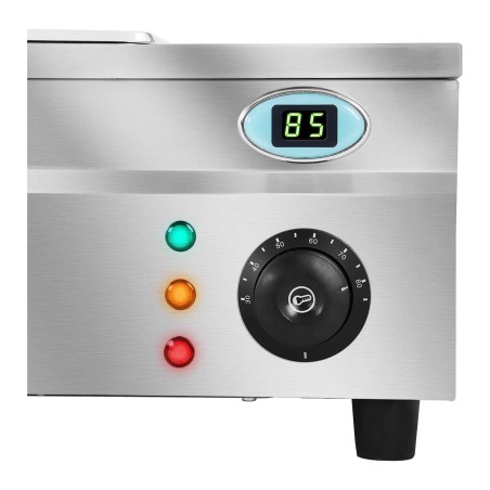 Bain marie vandens šildytuvas su čiaupu ir stikliniu dangteliu 2200W 30L + 5x GN1/2 talpa Bain marie vandens šildytuvas su čiaupu ir stikliniu dangteliu 2200W 30L + 5x GN1/2 talpa