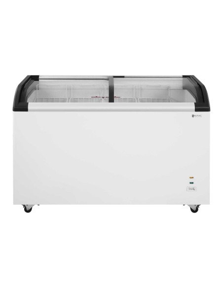 Komercinis krūtinės šaldiklis su užraktu ir stikliniu viršumi iki -25C 355L