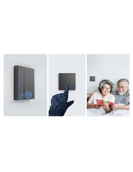 Išmanusis 1 kanalo WiFi sieninis jungiklis juodas M5-1C-86 Išmanusis 1 kanalo WiFi sieninis jungiklis juodas M5-1C-86
