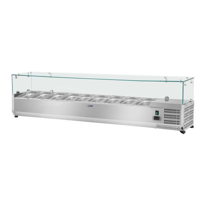 Aušinimo viršus su stikliniu dangteliu 9x GN1/4 180cm