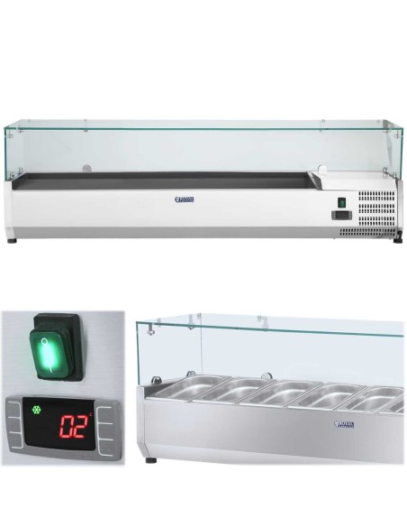 Aušinimo viršus su stikliniu dangteliu 7x GN1/4 160cm