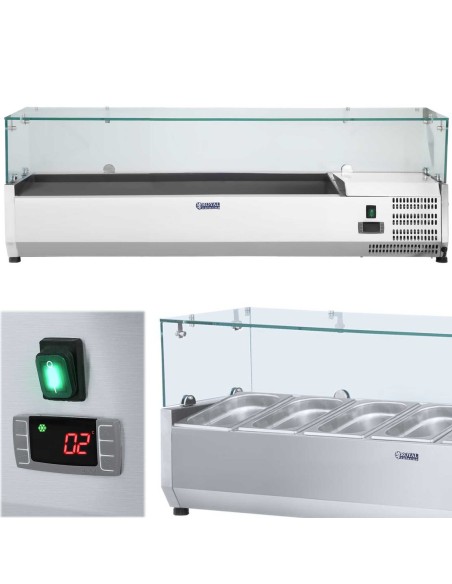 Aušinimo viršus su stikliniu dangteliu 6x GN1/4 140cm