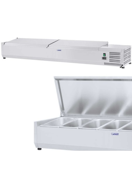 Aušinimo viršus su plieniniu dangteliu 7x GN1/4 160cm