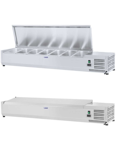 Aušinimo viršus su plieniniu dangteliu 7x GN1/4 150cm