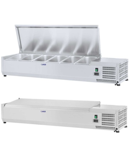 Aušinimo viršus su plieniniu dangteliu 6x GN1/4 140cm