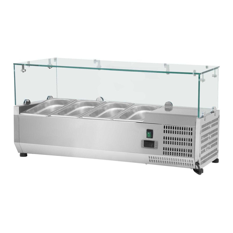 Aušinimo viršus su stikliniu dangteliu 3x GN1/3 ir 1x GN1/2 120cm