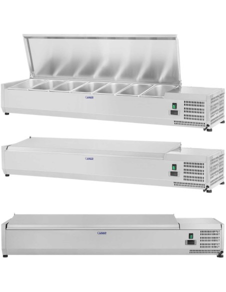 Aušinimo viršus su plieniniu dangteliu 7x GN1/3 161 cm