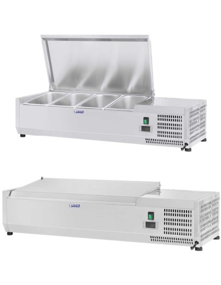 Aušinimo stalas su plieniniu dangteliu 3x GN1/3 ir 1x GN1/2 120cm