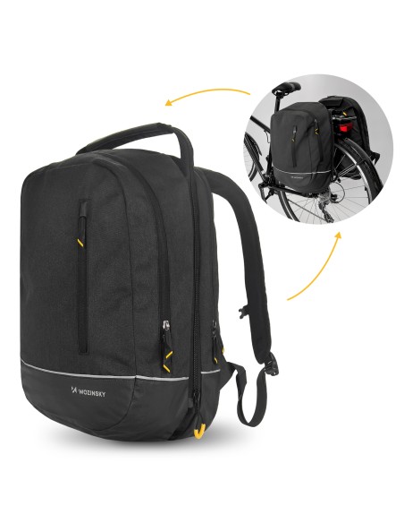 Dviguba dviračio krepšio kuprinė 2in1 30l juoda
