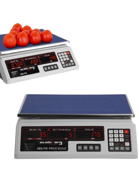 Parduotuvės svarstyklės komercinė kaina balta 30kg / 2g Parduotuvės svarstyklės komercinė kaina balta 30kg / 2g