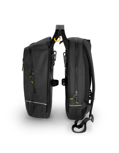 Dviguba dviračio krepšio kuprinė 2in1 30l juoda