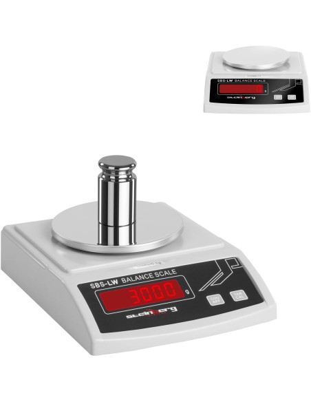 Tikslios laboratorinės svarstyklės su LED ekranu 3000g / 0,1g Tikslios laboratorinės svarstyklės su LED ekranu 3000g / 0,1g