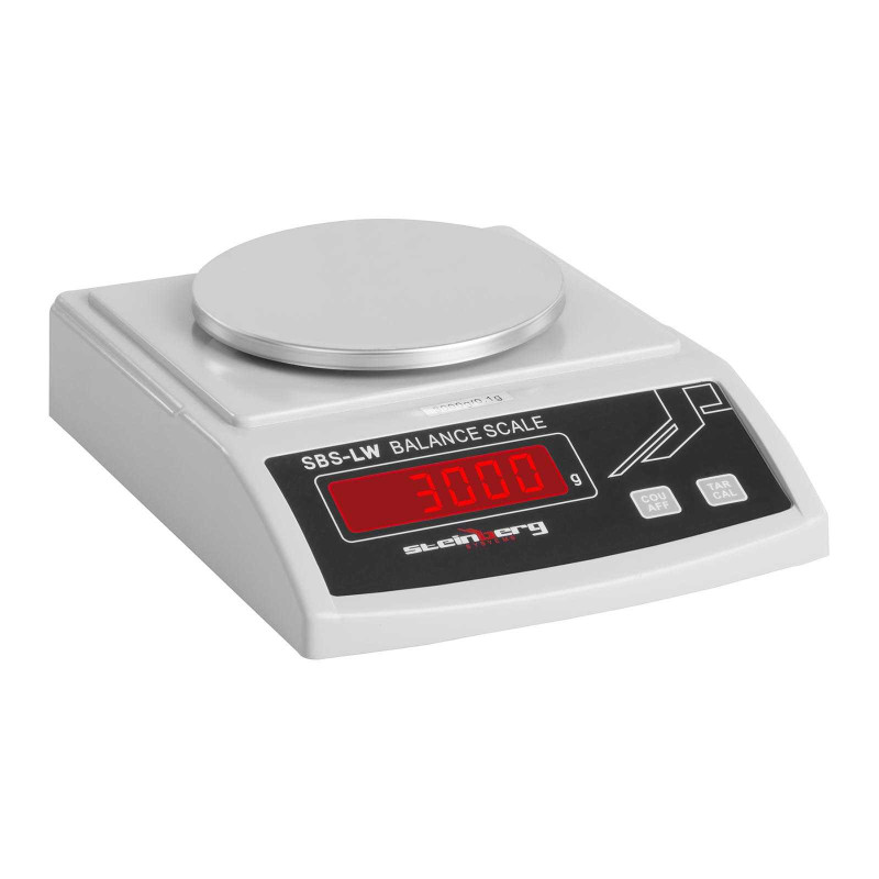 Tikslios laboratorinės svarstyklės su LED ekranu 3000g / 0,1g