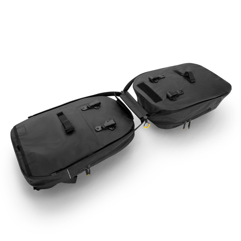 Dviguba dviračio krepšio kuprinė 2in1 30l juoda