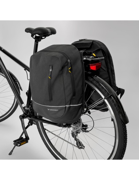 Dviguba dviračio krepšio kuprinė 2in1 30l juoda