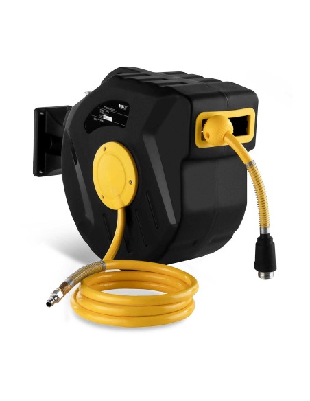Sieninė automatinė ritė su pneumatine žarna kompresoriaus prijungimui 1/4 ilgio 22m Sieninė automatinė ritė su pneumatine žarna kompresoriaus prijungimui 1/4 ilgio 22m