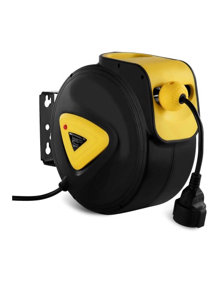Automatinis vyniotuvas, sieninis kabelio ritė su ilgintuvu AC230V / 10A / 50Hz lizdas, ilgis 21,5m Automatinis vyniotuvas, sieninis kabelio ritė su ilgintuvu AC230V / 10A / 50Hz lizdas, ilgis 21,5m