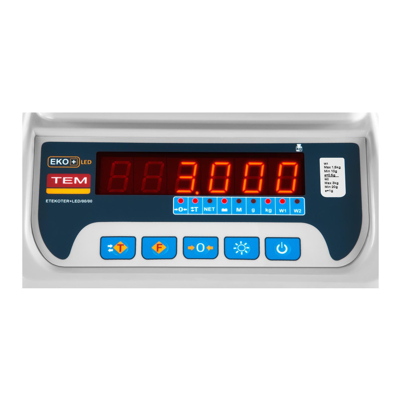 Komercinės svarstyklės su legalizavimu BEKO+ TEM RS232 3kg / 1g